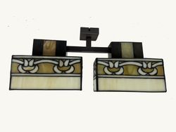 Lámpara de techo plafón menor Tiffany con 2 pantallas Serie Atenea