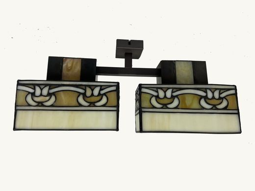 Lámpara de techo plafón menor Tiffany con 2 pantallas Serie Atenea