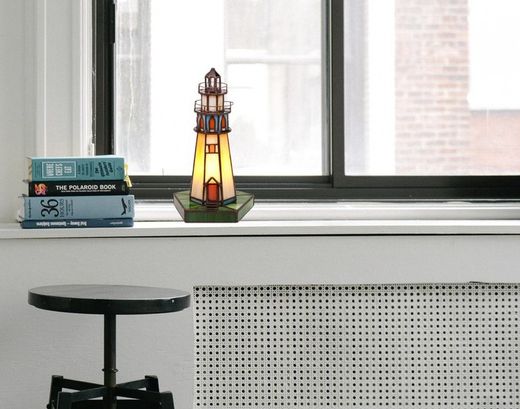 Lámpara Faro Tiffany con bombilla Led de Tiffan y Luz Alto 27cm