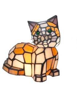 Tiffany Tiffan Cat Lamp and Light