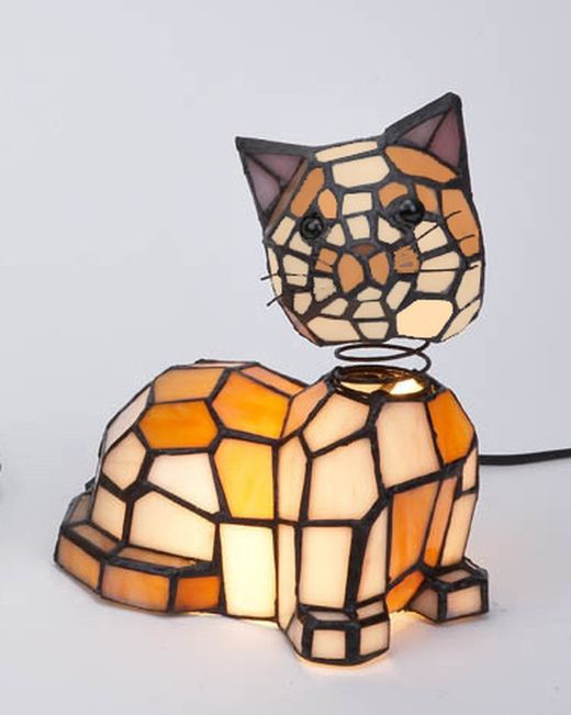 Tiffany Tiffan Cat Lamp and Light
