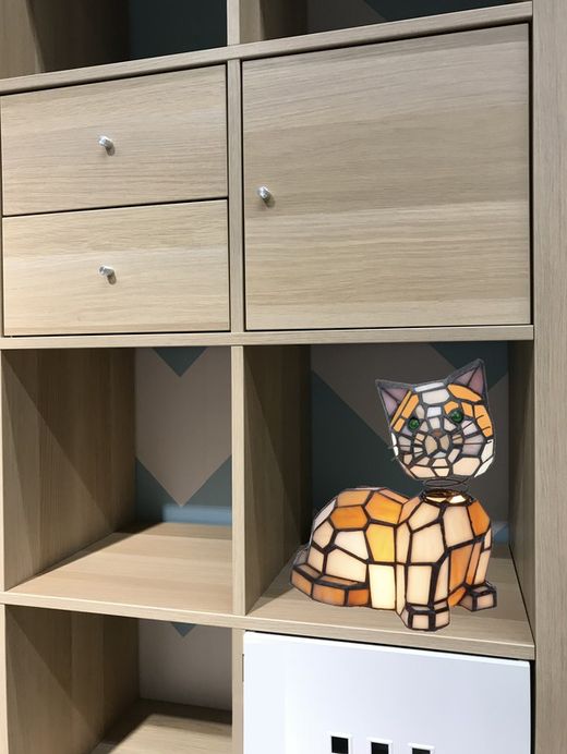 Tiffany Tiffan Cat Lamp and Light