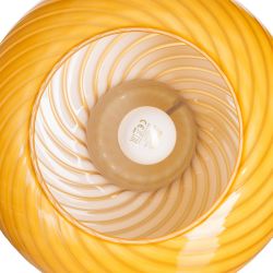 Yellow and white glass table lamp, 25 x 25 x 22 cm