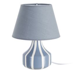 Blue ceramic-fabric table lamp 22 x 22 x 30 cm