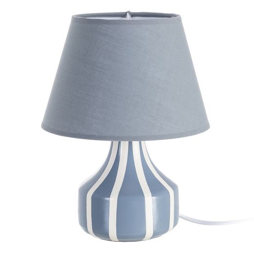 Blue ceramic-fabric table lamp 22 x 22 x 30 cm