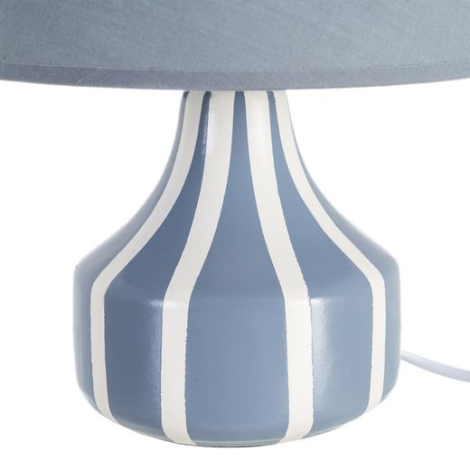 Blue ceramic-fabric table lamp 22 x 22 x 30 cm