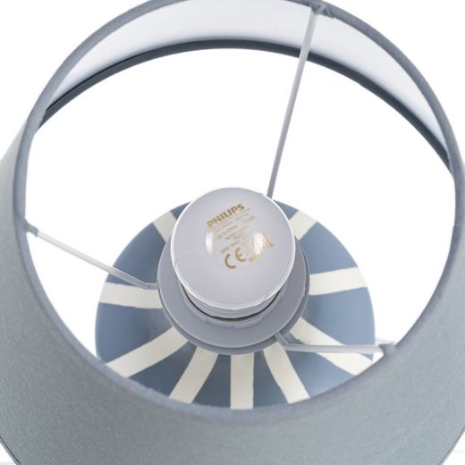 Blue ceramic-fabric table lamp 22 x 22 x 30 cm