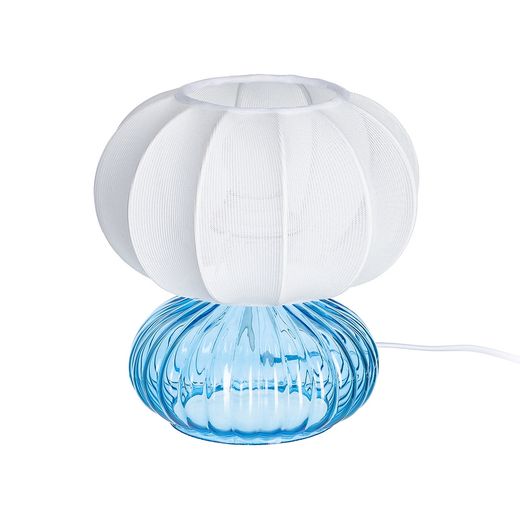 Blue crystal-fabric table lamp 21 x 21 x 22.50 cm