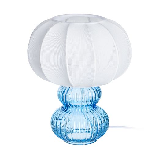 Blue crystal-fabric table lamp 21 x 21 x 25.50 cm