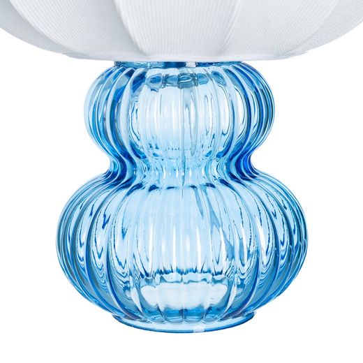 Blue crystal-fabric table lamp 21 x 21 x 25.50 cm