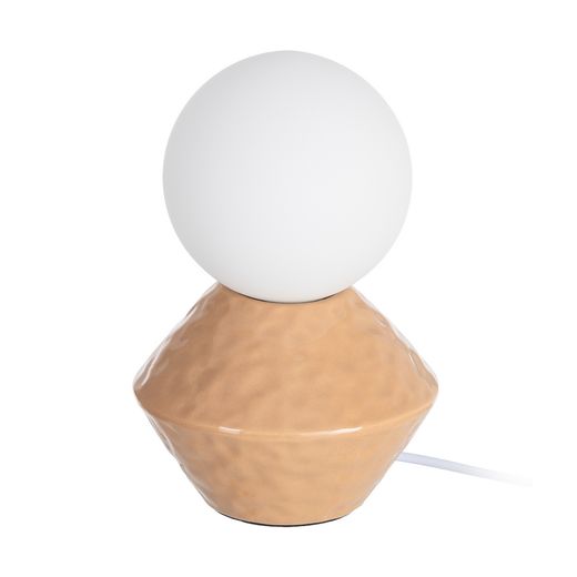 Beige ceramic table lamp, lighting, 15.50 x 15.50 x 23 cm