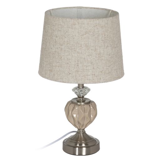 Beige-silver ceramic-metal table lamp 27 x 27 x 44 cm