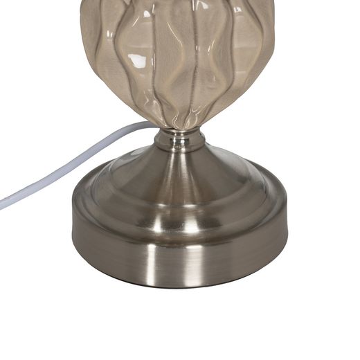 Beige-silver ceramic-metal table lamp 27 x 27 x 44 cm