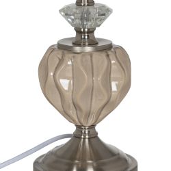 Beige-silver ceramic-metal table lamp 27 x 27 x 44 cm
