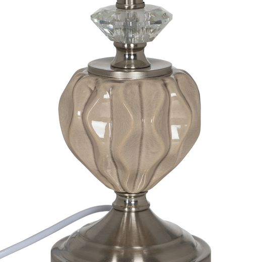 Beige-silver ceramic-metal table lamp 27 x 27 x 44 cm