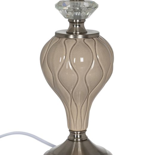 Beige-silver ceramic-metal table lamp 30 x 30 x 48 cm