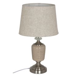 Beige-silver ceramic-metal table lamp 31.50 x 31.50 x 54 cm