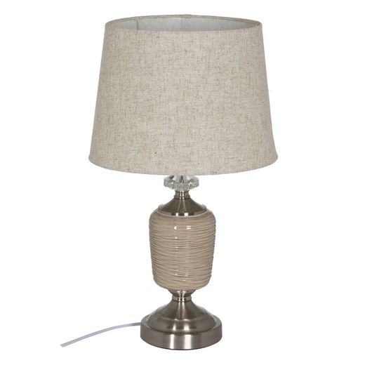 Beige-silver ceramic-metal table lamp 31.50 x 31.50 x 54 cm
