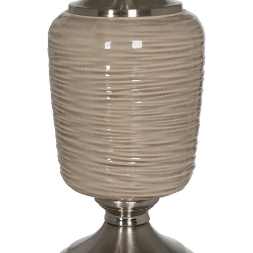 Beige-silver ceramic-metal table lamp 31.50 x 31.50 x 54 cm