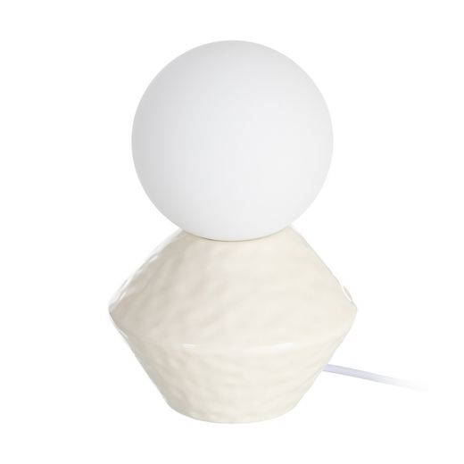 White ceramic table lamp, lighting, 15.50 x 15.50 x 23