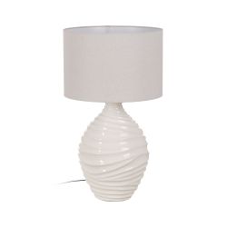 White ceramic table lamp, lighting, 38 x 38 x 67 cm