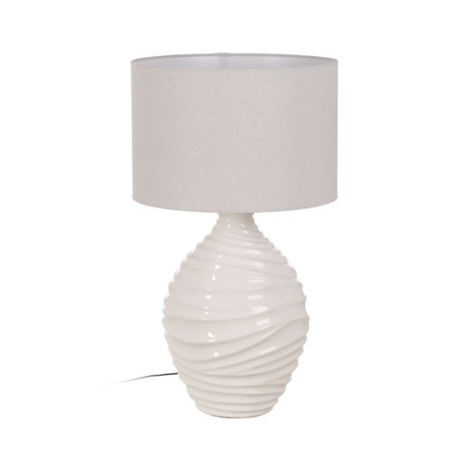 White ceramic table lamp, lighting, 38 x 38 x 67 cm