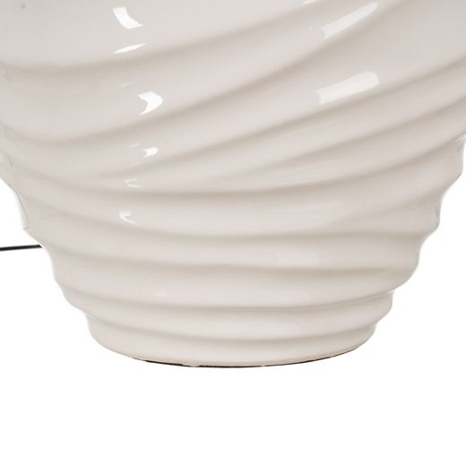 White ceramic table lamp, lighting, 38 x 38 x 67 cm