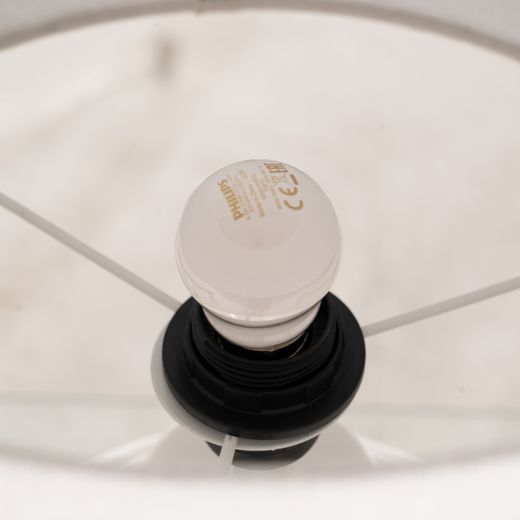 White ceramic table lamp, lighting, 38 x 38 x 67 cm