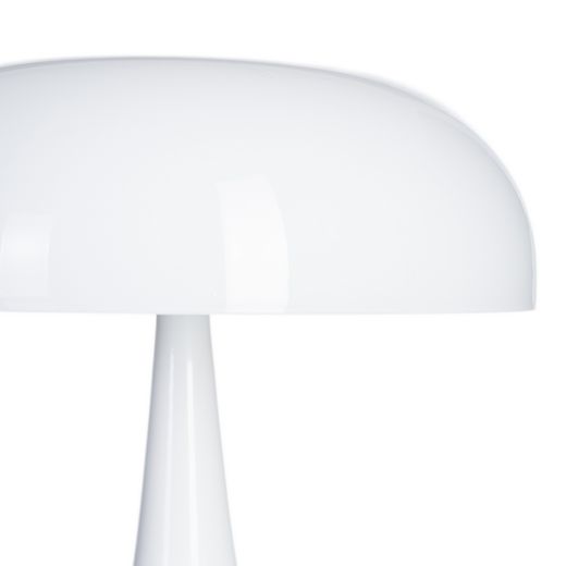 White glass and metal table lamp, 25.50 x 25.50 x 25 cm