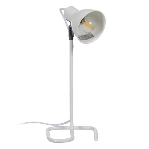 White metal table lamp, lighting, 15 x 14.50 x 36.50 cm