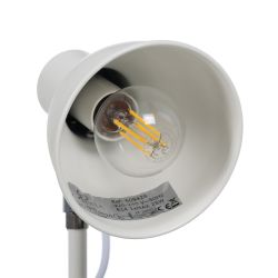 White metal table lamp, lighting, 15 x 14.50 x 36.50 cm