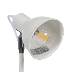 White metal table lamp, lighting, 15 x 14.50 x 36.50 cm