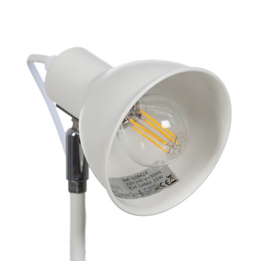 White metal table lamp, lighting, 15 x 14.50 x 36.50 cm