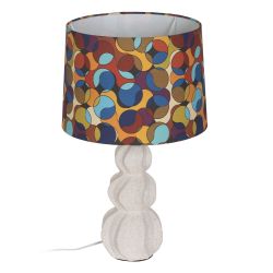 White-multicolor ceramic table lamp 36.50 x 36.50 x 60 cm