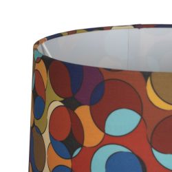 White-multicolor ceramic table lamp 36.50 x 36.50 x 60 cm