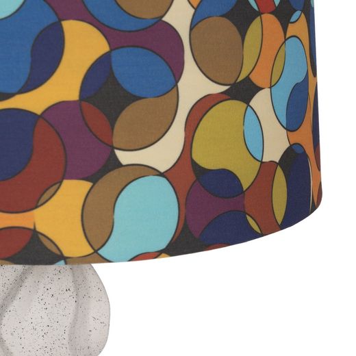 White-multicolor ceramic table lamp 36.50 x 36.50 x 60 cm