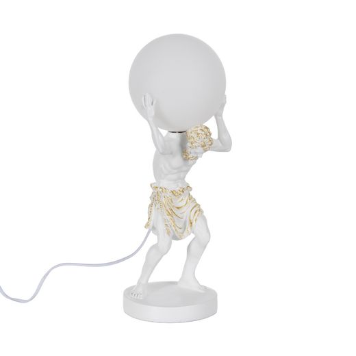 White resin table lamp 18 x 17 x 44 cm