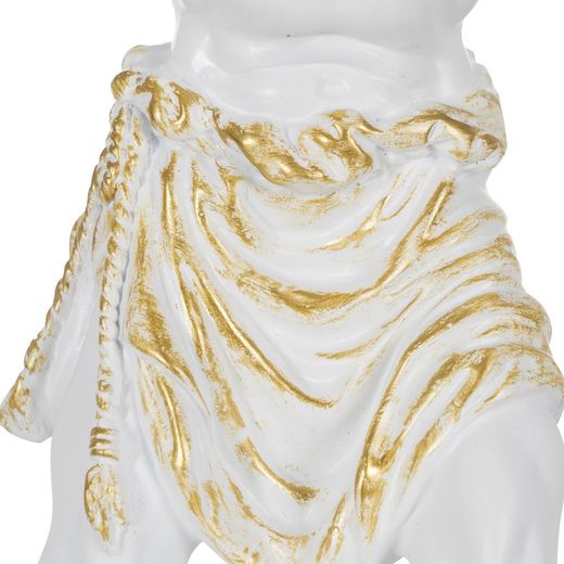 White resin table lamp 18 x 17 x 44 cm
