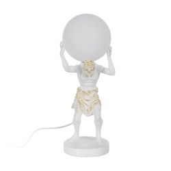 White resin table lamp 18 x 17 x 44 cm
