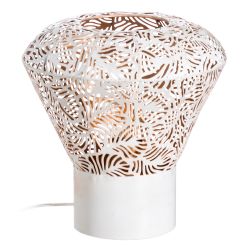 White distressed metal table lamp 27 x 27 x 28 cm