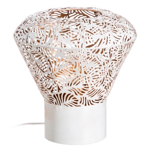 White distressed metal table lamp 27 x 27 x 28 cm