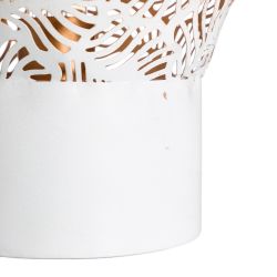 White distressed metal table lamp 27 x 27 x 28 cm