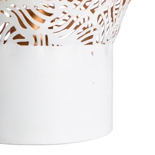 White distressed metal table lamp 27 x 27 x 28 cm