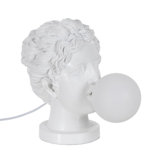 Small white resin table lamp 35.50 x 20 x 31 cm