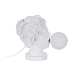 Small white resin table lamp 35.50 x 20 x 31 cm