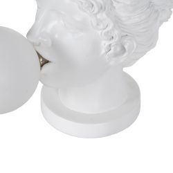 Small white resin table lamp 35.50 x 20 x 31 cm