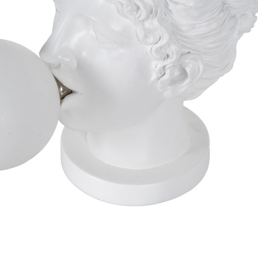 Small white resin table lamp 35.50 x 20 x 31 cm
