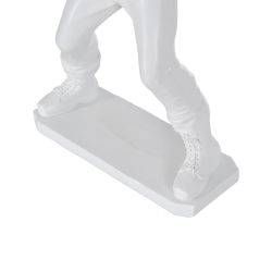 Small white resin table lamp, 32 x 13 x 52 cm