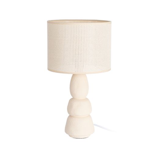 Cream ceramic table lamp, lighting, 23 x 23 x 43 cm