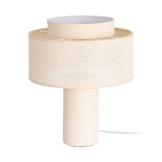 Cream ceramic table lamp, lighting, 30 x 30 x 36 cm